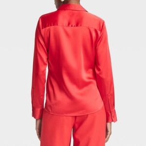 Satin Button-Down Shirt